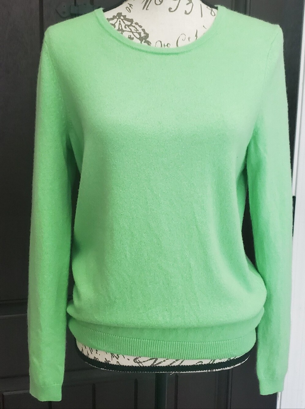 Talbots Mint Green Pure Cashmere Crewneck Sweater L
